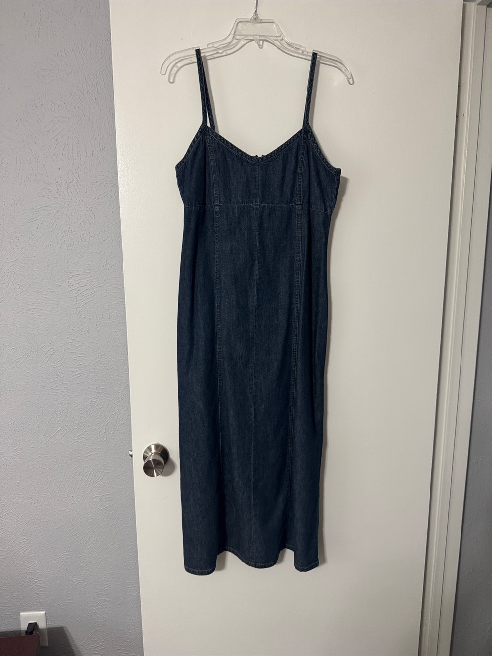 Old Navy Dark Blue Denim Midi Slip Dress